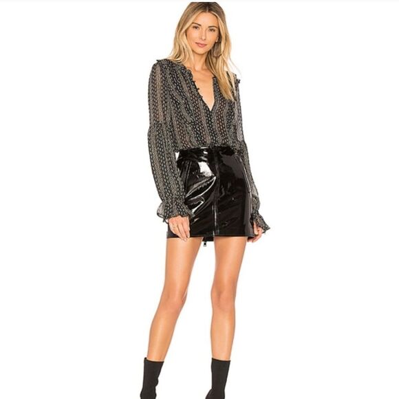 Paige Haiku Silk Blouse Black Button down REVOLVE Size S - Picture 11 of 11